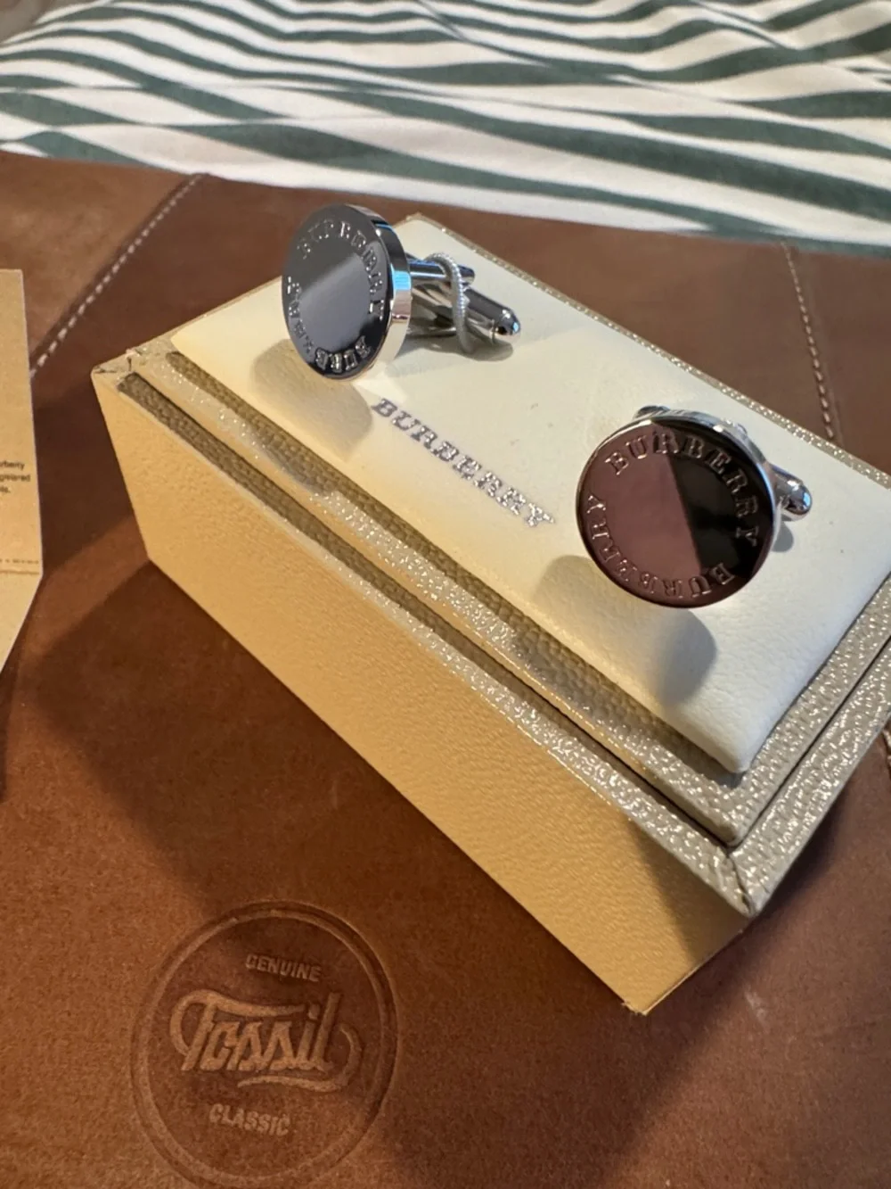 Burberry (2006) Round Logo Cufflinks Silver